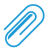 Icon in the shape of a blue paperclip.