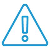 Icon illustration of a warning sign.